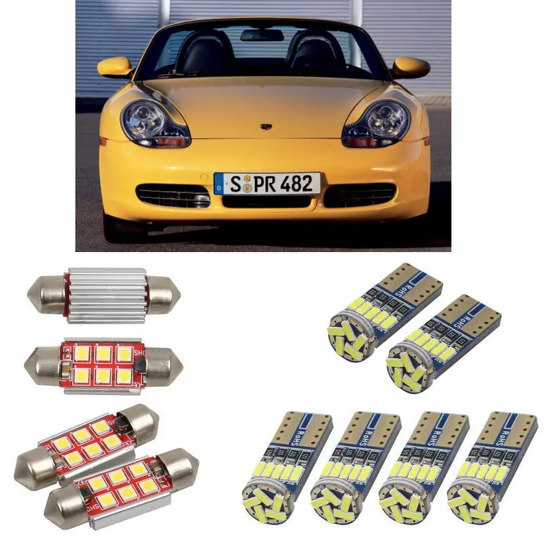 Внутренний светодиодный автомобильный светильник s для porsche boxster 986 cabrio автомобильные аксессуары фонарь для багажника номерного знака светильник 8 шт