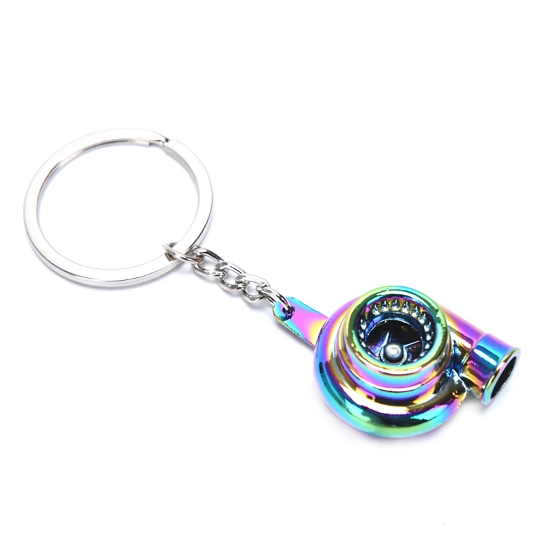 Multicolor Новое поступление, специальный дизайн, металлическая автомобильная часть, турбоцепь, модель брелков, турбонагнетатель турбонагнетателя, кольцо для ключей - Цвет: Multicolor