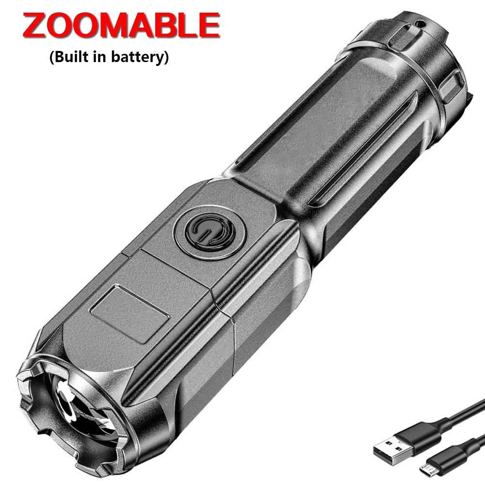 USB Rechargeable Zoom Flashlight