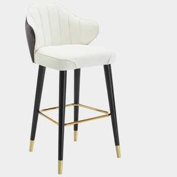 

A+Light luxury solid wood bar chair American high chair Nordic bar chair fashion modern Italian home high stool