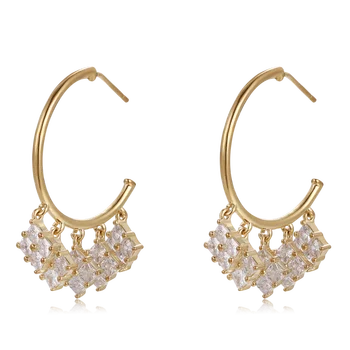 

Fahmi 2020 New Popular 100% 925 Sterling Silver Gold Earrings High Quality Original Jewellery For Women Party Wedding Gift