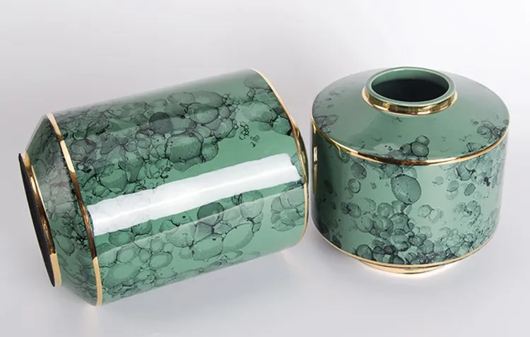 European Large Ceramic Vase Decoration Light Luxury Simple Desktop Crafts Model Home Decoration