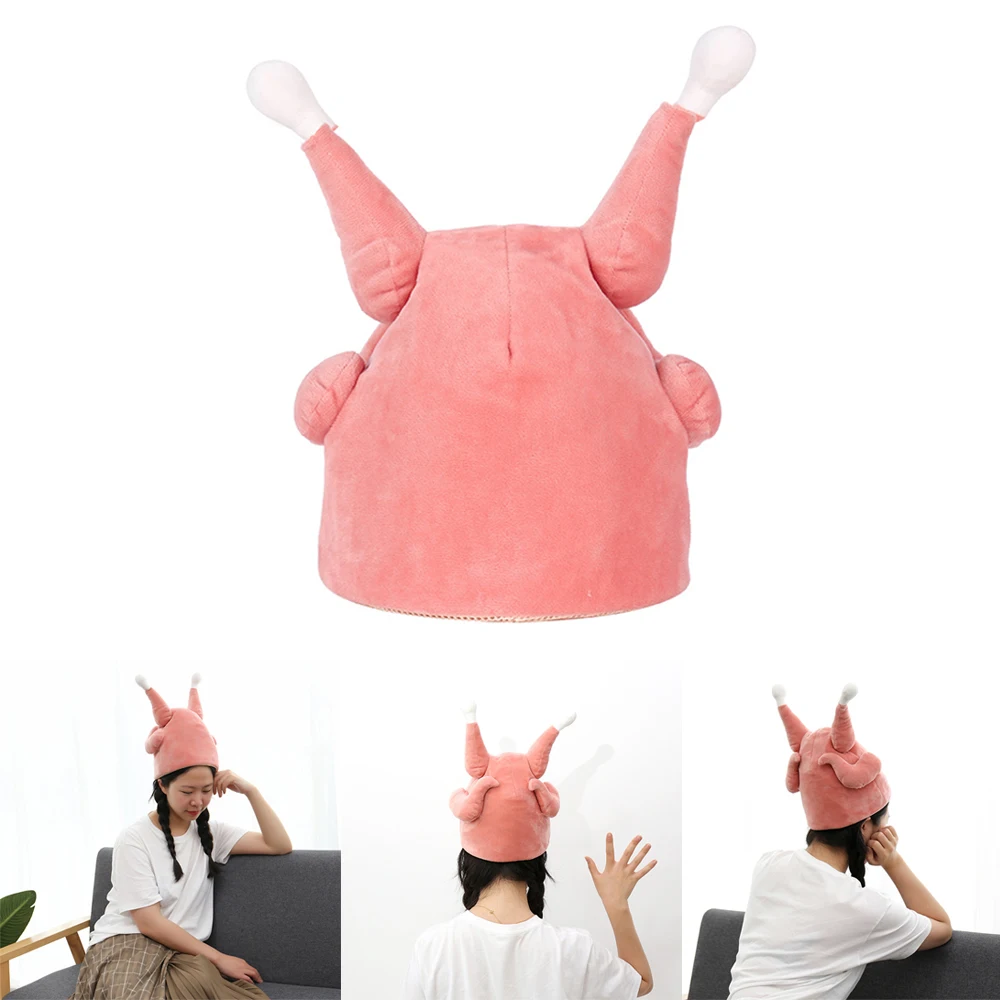 

Hot Sale Funny Adults Hat Plush Toy Thanksgiving Day Plush Roasted Turkey Hat Cap Party Festival Costume Cap 2019 Original