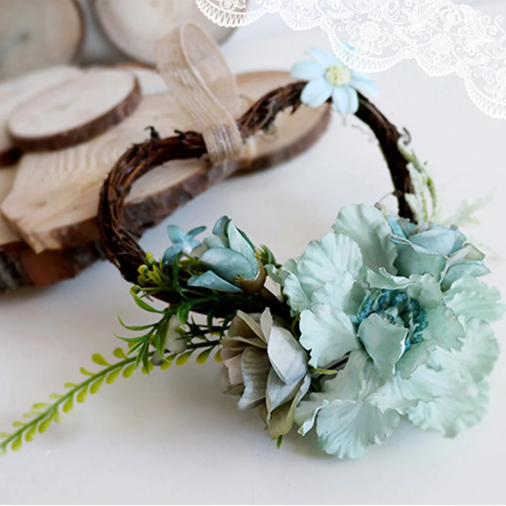 Праздничное украшение для дома в отеле с веревкой, искусственная Роза, европейский стиль, настенный ротанговый венок, вечерние гирлянды, свадебные украшения