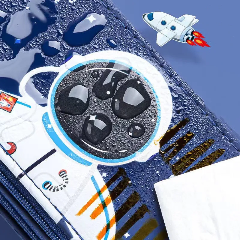 Space astronaut double pencil case boys handsome pencil bag School  stationery box Children pen case cute pen box school supplies - AliExpress