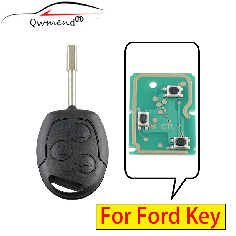 Пульт дистанционного управления 433 МГц с 3 кнопками для Ford Mondeo Fiesta Focus Ka Transit 2001-2007