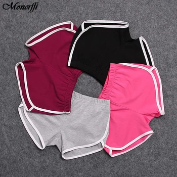 

Women Short Pant Casual Lady All-match Loose Solid Soft Cotton Leisure Female Workout Waistband Skinny Stretch Shorts 2020