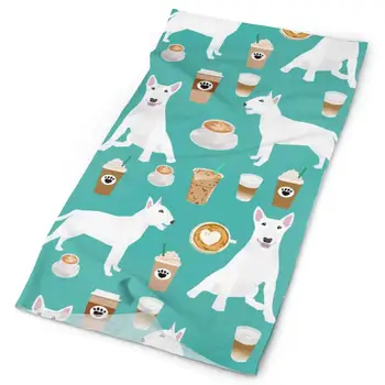 

Bull Terrier Coffee Dog Fabric - Cute Coffees And Dogs Design - White Bull Terriers - Turquoise Headbands Bandana Cap Scarf Face