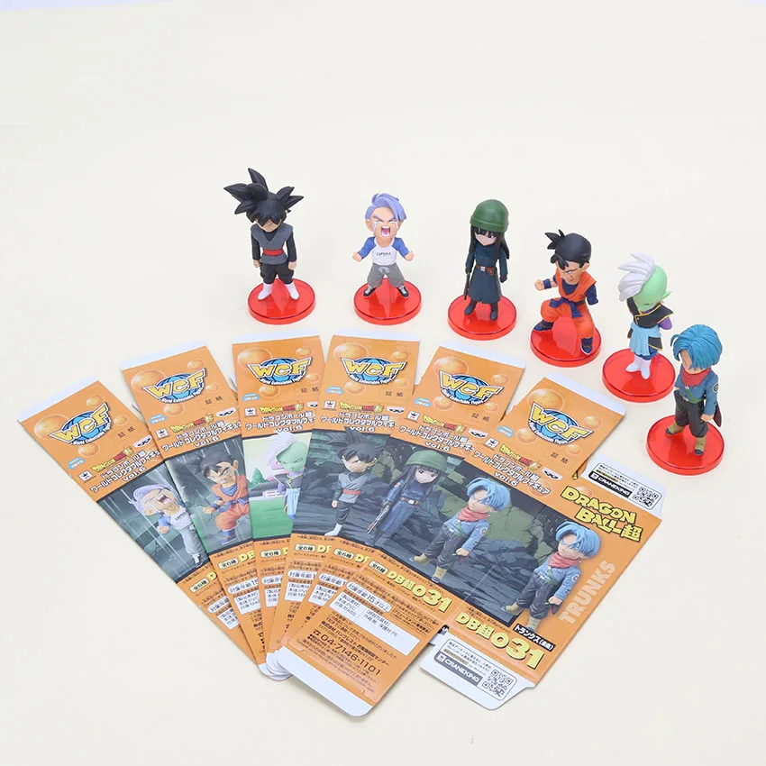 6 шт./компл. 6 см Dragon ball Acion рисунок Сон Гоку черный Мужские Шорты для купания Zamasu Модель ПВХ фигуркы игрушки Рождественский подарок