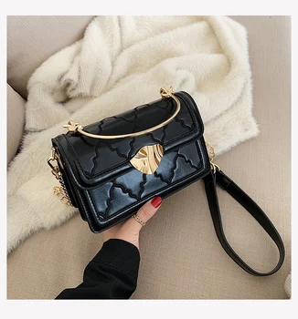 

Lingge chain net red black bag female 2019 autumn and winter new fashion retro diagonal small square bag shoulder chain bag