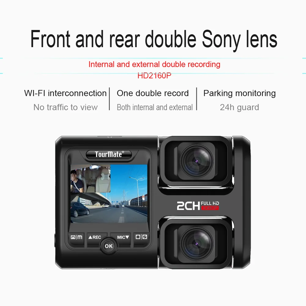 Aiba J07 GPS WDR Car DVR Camera Full HD 1080P Dual Lens Video Recorder Camera 170 Wide Angle G-Sensor Dash Cam Sony dual camera