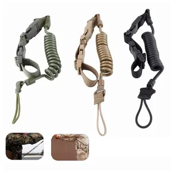 

Elastic Tactical Safety Lanyard Rope Outdoor Anti-lost Elastic Key Ring EDC Extension-type Spring Adjustable Belt NEW Arrival