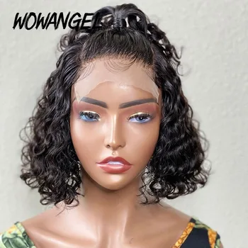 

Pixie Cut Lace Wig Preplucked Front Wigs Short Cheap Human Hair 250% Curly 4x4 Lace Frontal Clousre Human Hair Wigs Blunt Bob