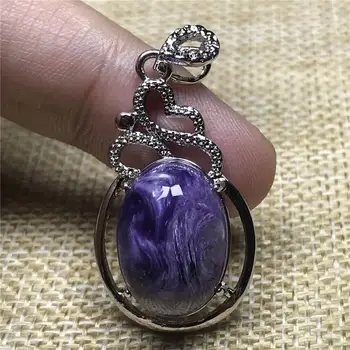 

Natural Charoite Pendant For Women Lady Man Purple Crystal 33x19x10mm Beads Gemstone Silver Necklace Pendant Jewelry AAAAA