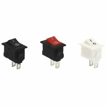 Interrupteur à bouton-poussoir, 10x15mm, SPST, 2 broches, 3a, 250V, KCD11, bouton-poussoir, 10MM x 15MM, noir, rouge et blanc, 10 pièces