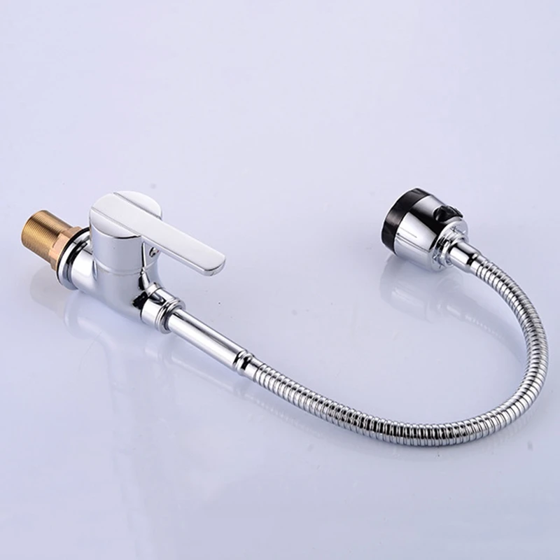 Chrome Brass Basin Kitchen Faucet Vessel Sink Mixer Tap Spring Dual Swivel Spouts Sink Mixer Bathroom Faucets Hot Cold