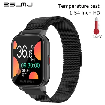 

Smart Watch Body Temperature Test 1.54 Inch Full Touch Screen Fitness Tracker Heart Rate Blood Pressure Oxygen VS DTX Smartwatch