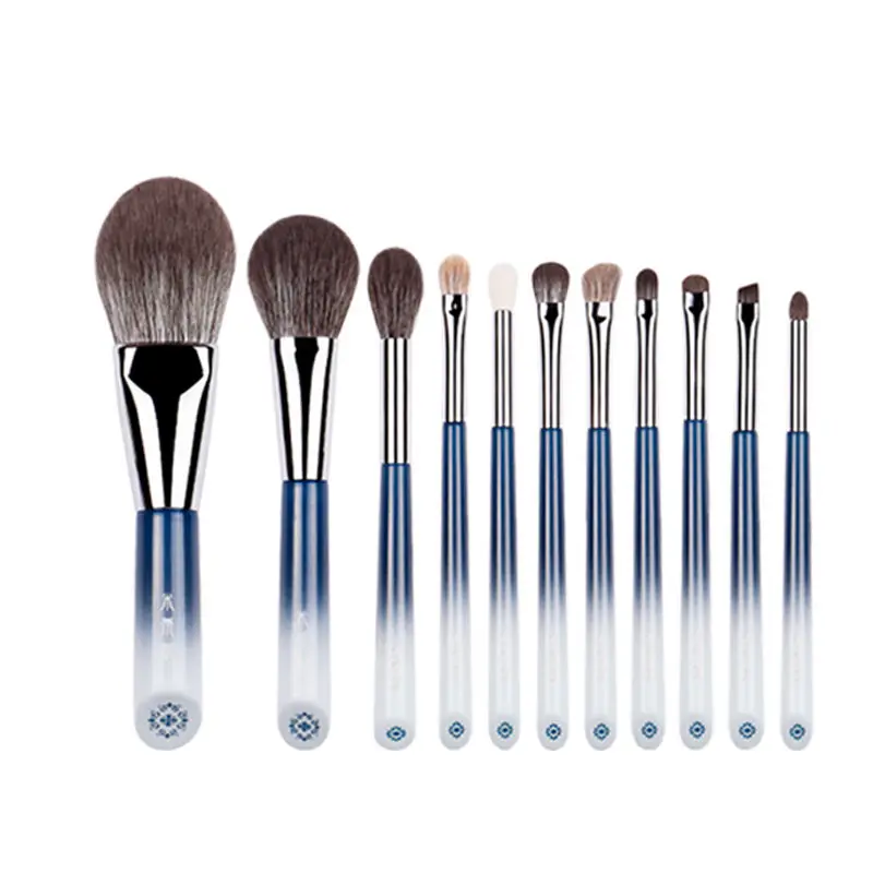 11-BRUSHES Новая коллекция осень года, набор кистей из 11 предметов-супер мягкие натуральные волосы и быстросохнущий синтетический набор кисточек для макияжа - Handle Color: 11-BRUSHES