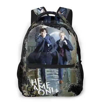 

Sherlock The Game Is On Backpack for Girls Boys Travel Rucksack Sherlock Printing