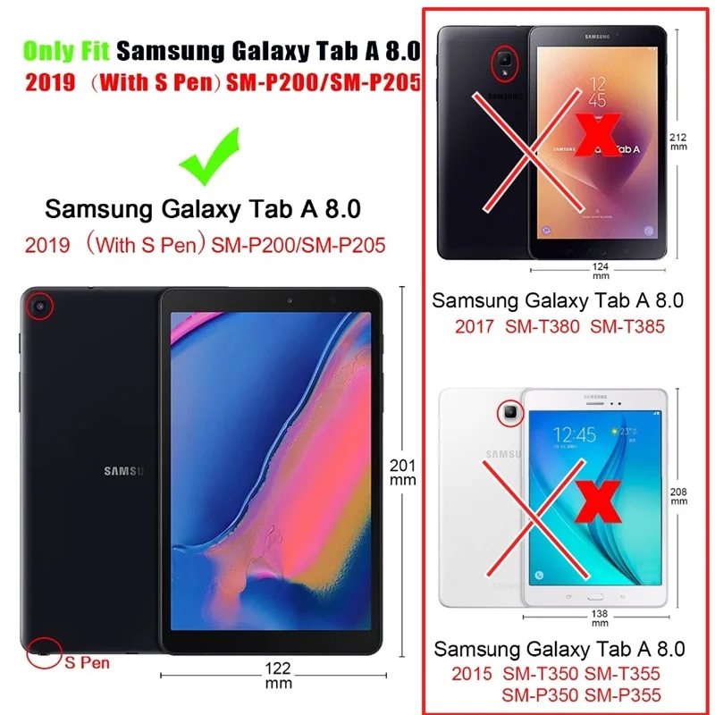 Чехол для Samsung Galaxy Tab A 8,0 дюймов S ручка SM-P200 SM-P205 чехол противоударный Броня сверхмощный силиконовый детский безопасный Чехол-подставка