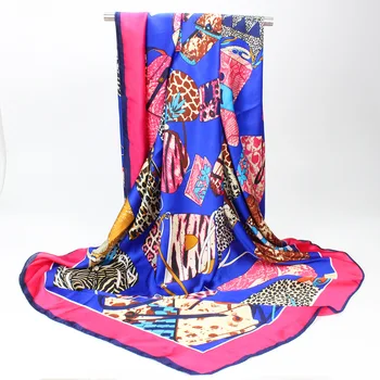 

Spring Scarf 140 * 140cm Twill Printing Imitation Silk Scarf Counter Member Gift