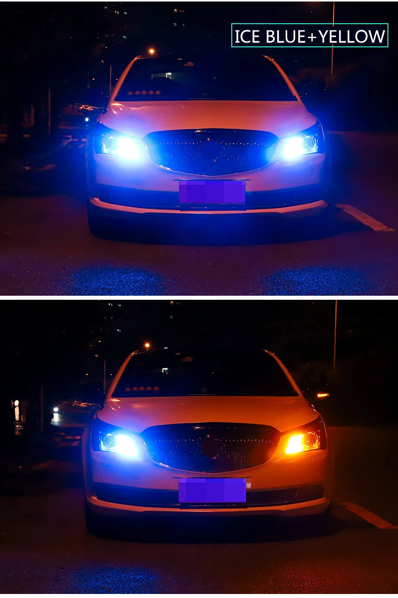 Ice Blue Yellow 2 шт. указатели поворота белый+ янтарный светильник T20 7440 WY21W DRL Дневной ходовой светильник для Toyota Avensis T27 2009-2013 Автомобильный светодиодный светильник - Цвет: Ice Blue Yellow