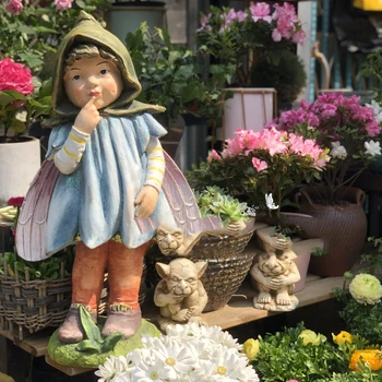 

OUTDOOR GARDEN RESIN LARGE ANGEL DECORATION ORNAMENTS AMERICAN COUNTRY OLD RETRO FLOOR GARDEN HORTICULTURAL LANDSCAPE FIGURINES