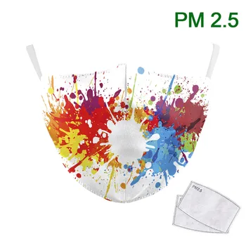 

Cosplay Adult Print Masks Harajuku Style Face Mask PM2.5 Protective Dust Mask Adjustable Reusable Fabric Kids Mouth-muffle