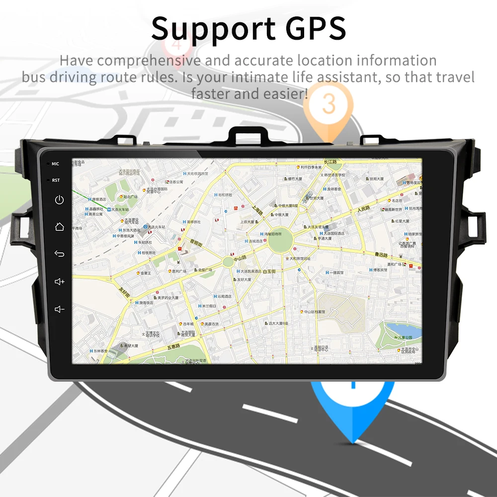 Podofo 2din Автомагнитола " Android 8,1 2.5D стекло gps Navi Автомобильный мультимедийный воспроизведение wifi Аудио для 2006- Toyota Corolla Car Stero