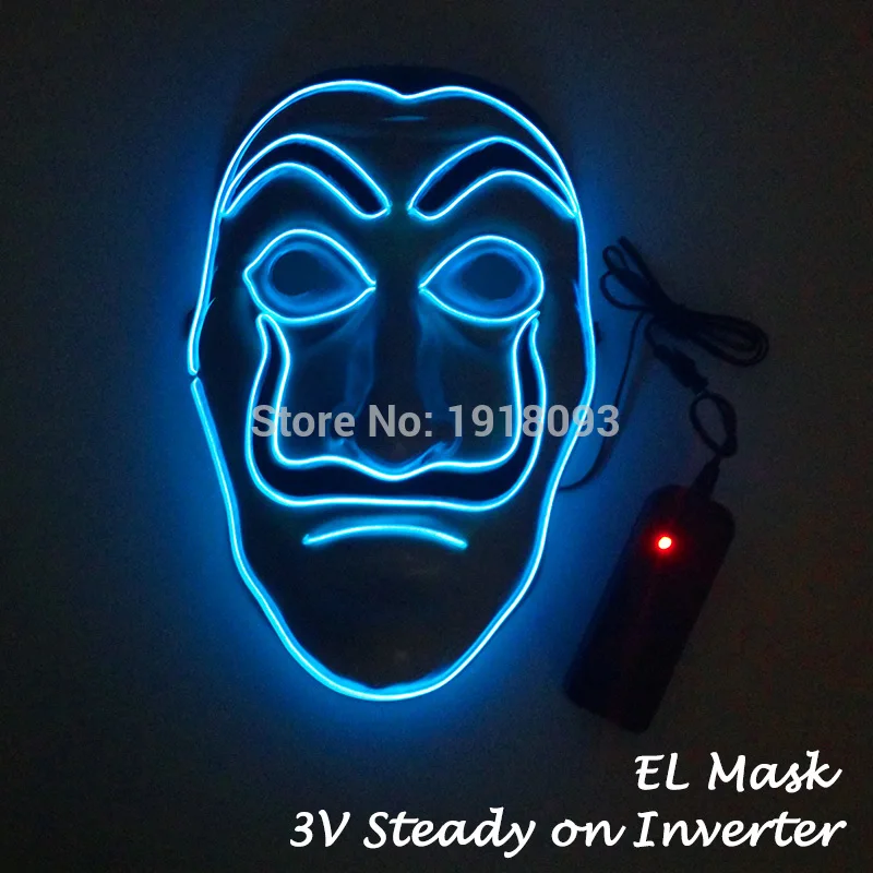 mask 11 Дизайн, светящаяся светодиодный маска, страшная маска на Хэллоуин, светодиодный, светящаяся, страшная EL Wire маска, светящаяся, праздничный, карнавальный костюм - Цвет: mask 11