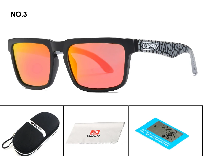 DUBERY, поляризационные солнцезащитные очки для мужчин и женщин, квадратные спортивные солнцезащитные очки для вождения, роскошные фирменные дизайнерские солнцезащитные очки, UV400 - Цвет линз: D3