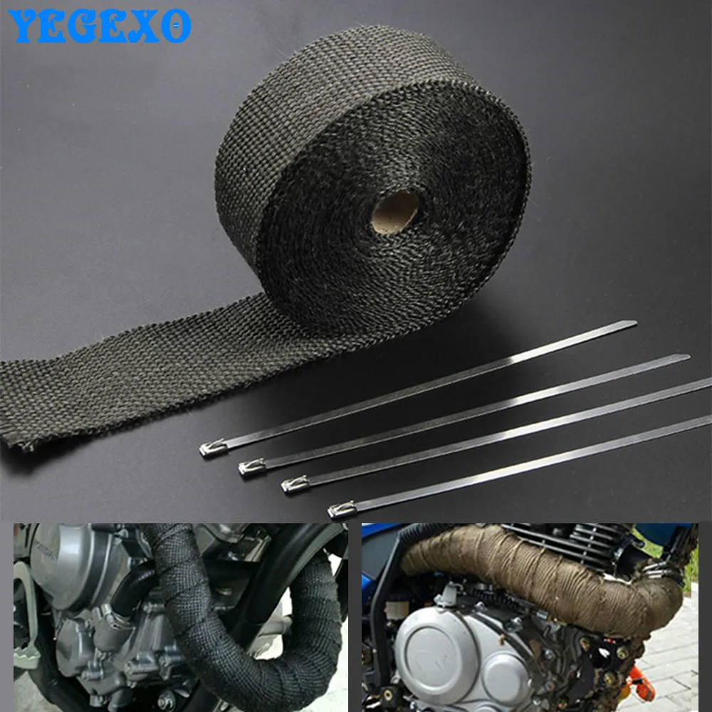 Motorcycle Exhaust Heat-proof Belt With Stainless Ties For bmw k100 k1200r gs 800 f650gs r850r s1000rr r1150r f800gs g310r | Автомобили и