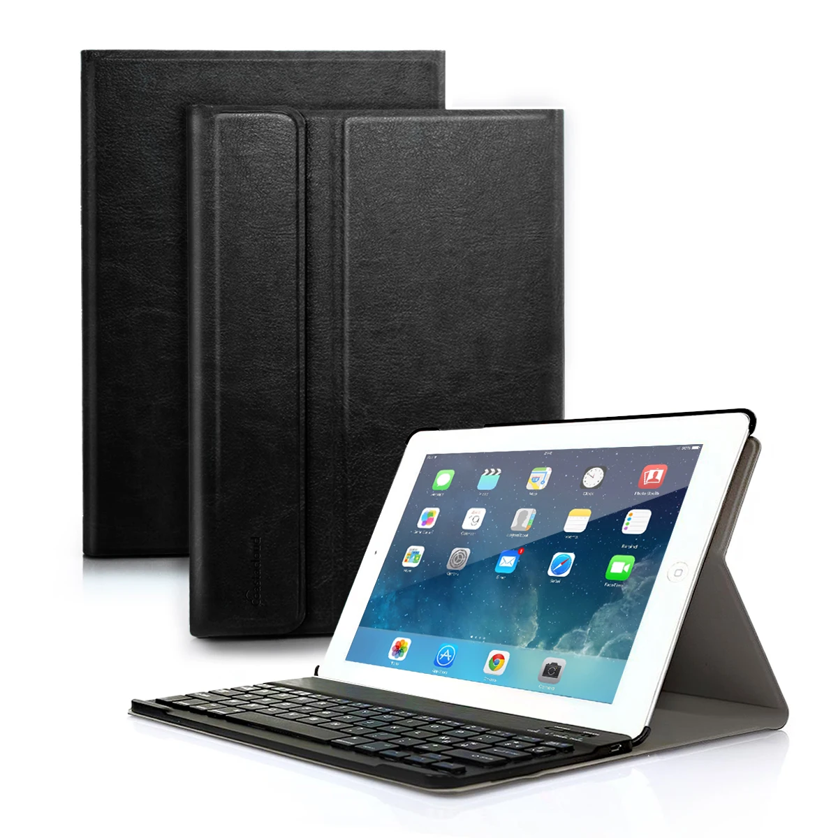 Для iPad 9,7 клавиатура чехол для iPad 2/3/4 Магнитная подставка Smart Cover Чехол A1395 A1396 A1397 A1416 A1430 A1403 A1458 A1459 A1460 - Цвет: Black