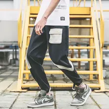 Мужские лоскутные шаровары с несколькими карманами, хип-хоп штаны, брюки, уличная одежда, спортивные штаны, Hombre, повседневные Модные брюки-карго для мужчин