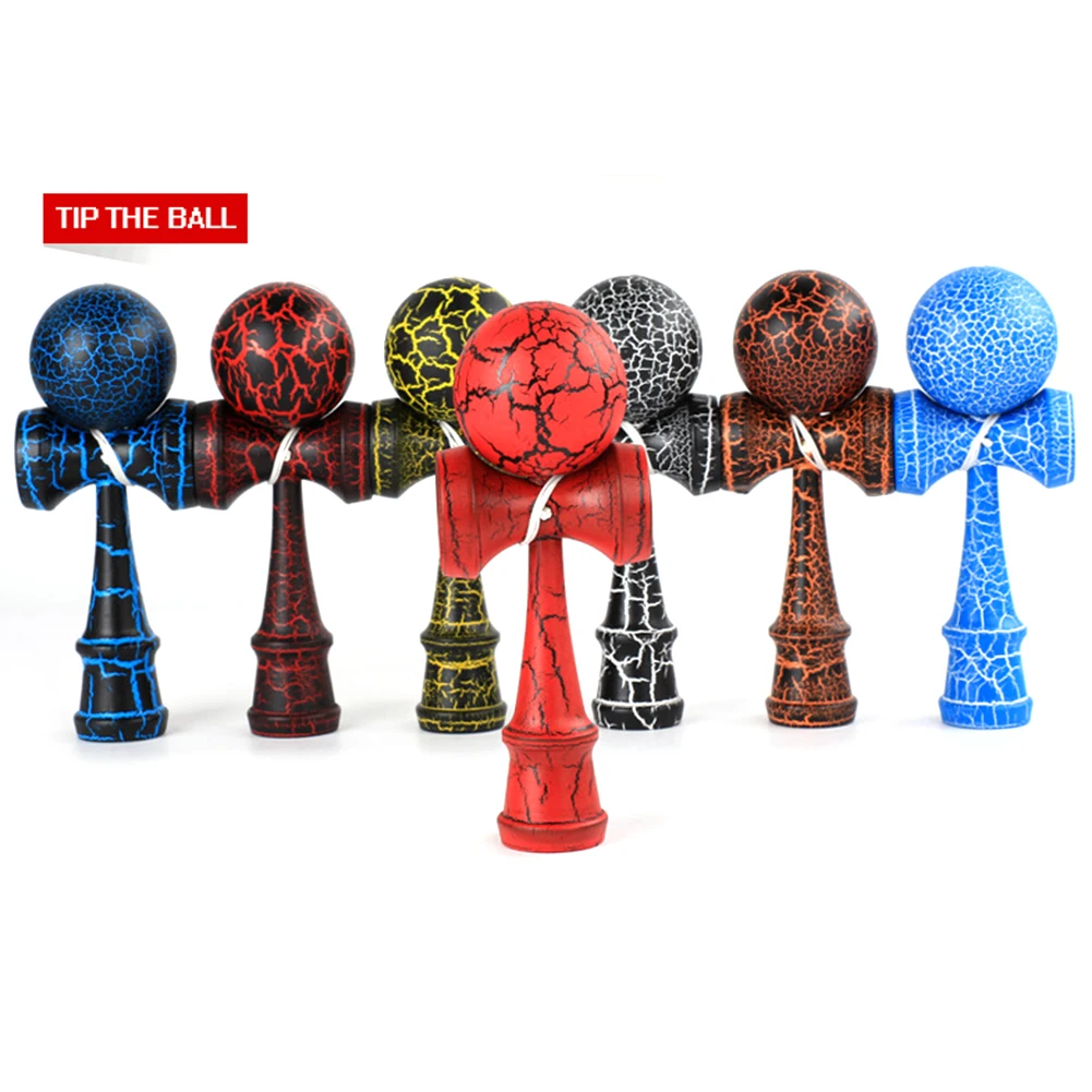 Wooden Crack Paint Kendama Juggling Ball Japanese Traditional Fidget Sports Toy Gift New