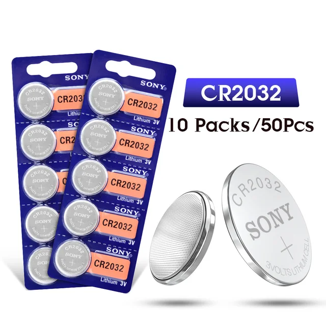 SONY 1-50Pcs CR2032 3V Lithium Button Cell Batteries BR2032 DL2032 ECR2032 CR 2032 Coin Battery Single Use For Watch Calculator 50Pcs