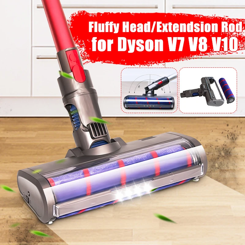 Eekhoorn Grazen Bomen planten Stofzuiger Borstel Led Licht Pluizige Roller Borstel Uitgebreide  Uitbreiding Staaf Stofzuiger Vervanging Voor Dyson V7 V8 V10  Vacuüm|Stofzuigeronderdelen| - AliExpress