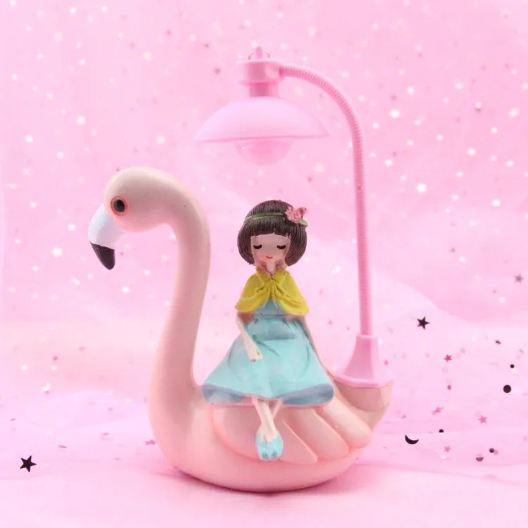 Фламинго ночник Детские декоративные светодиодные лампы Лебедь птица ниша для украшения настольная лампа девушка спальня Xms подарок на день рождения - Испускаемый цвет: Flamingo lamp