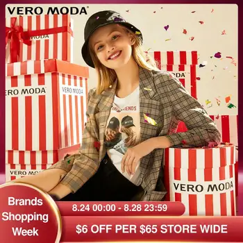 

Vero Moda Women's Patchwork Plaid Lapel 3/4 Sleeves Blazer | 319308506