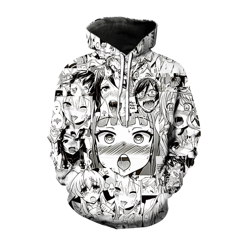 Unisex Ahegao 3D Printed Hoodie Casual Fashion Funny Pullover Hoodies