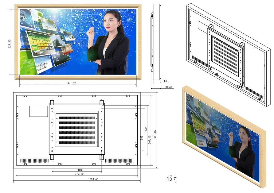 Obeycrop 4" деревянная фоторамка 1080 P, ips, FHD, Android система 1+ 8G, OBKY-MY430ASM