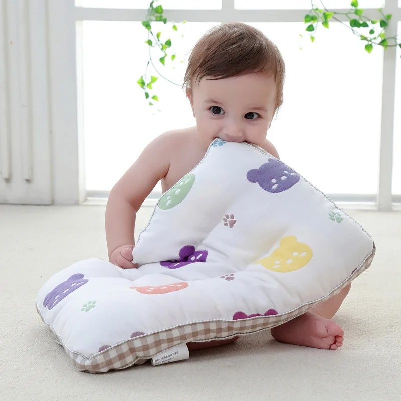 Gaas Baby Kussen Comfortabele Lange Nietje Katoen Kussen Voor Pasgeborenen Baby Slaap Hoofdsteun Ademend Baby Kids AliExpress