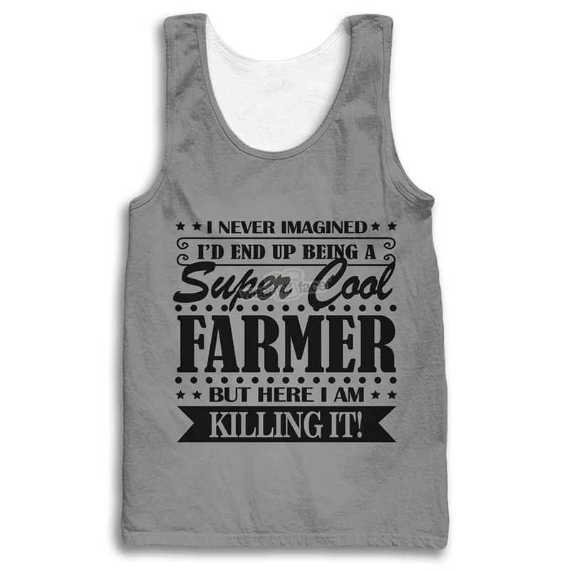 V6 I'D 'd To Be A Farmer, разноцветная майка с принтом, летняя, хипстерская, повседневная, уличная, без рукавов, для отдыха, унисекс, мужская одежда - Цвет: V6