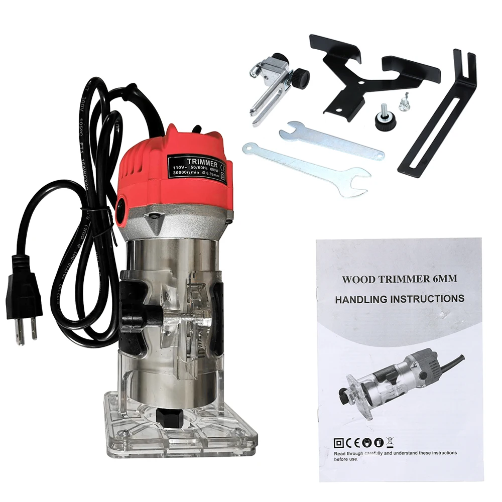 

800W Electric Laminate Edge Trimmer Mini Wood Router Collet Carving Machine Carpentry Woodworking Power Tools