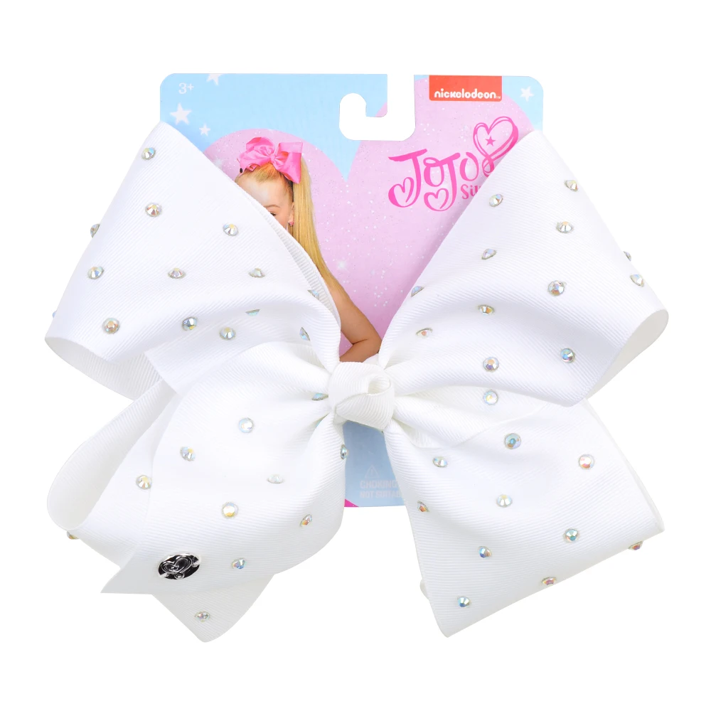 7,5 дюймов JoJo Луки JoJo Siwa Твердые Стразы ленты бант для девочек ручной работы Заколки Для Волос Заколки головные уборы аксессуары для волос 059-j - Цвет: 5