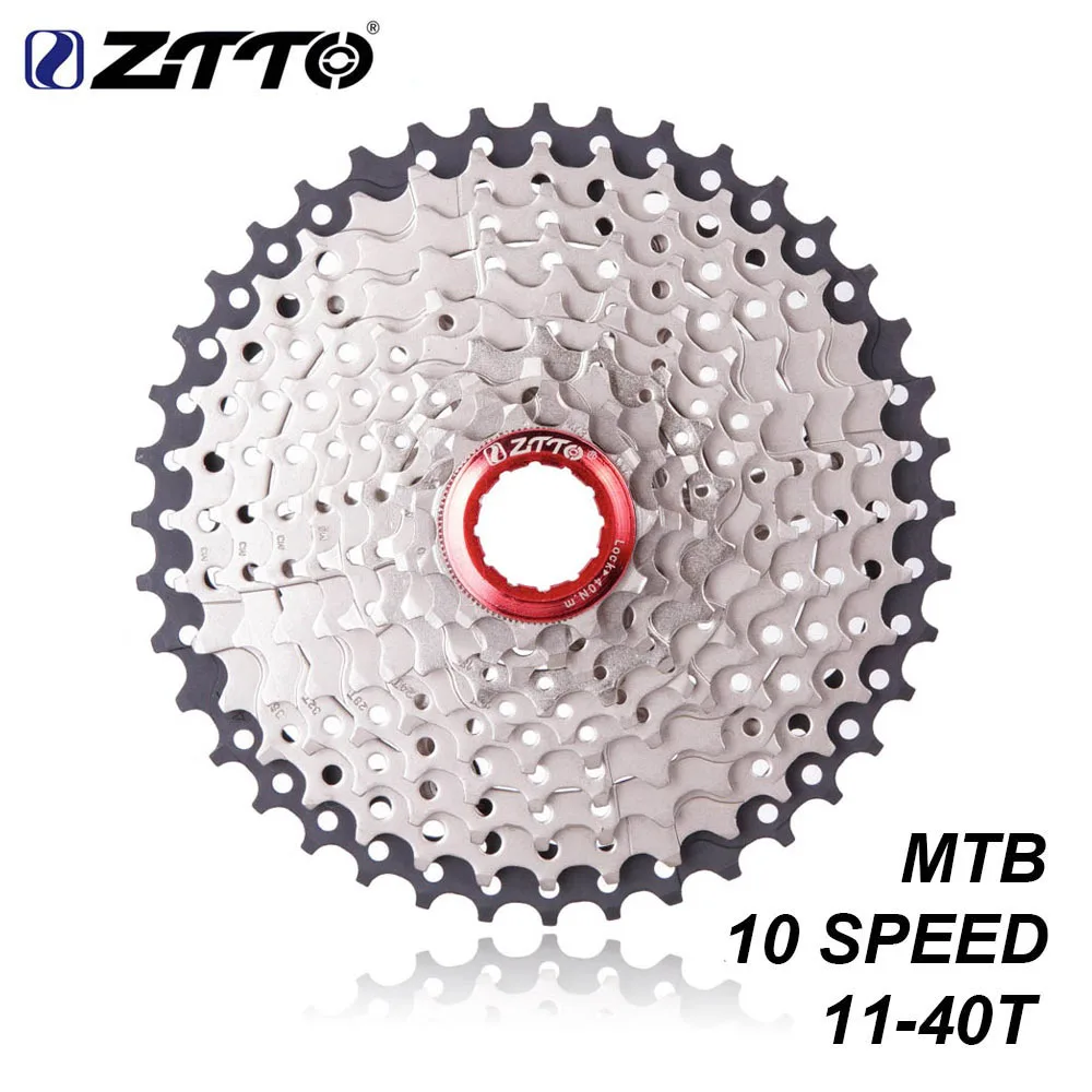 ZTTO MTB 10 скоростей 11-42T 11-40T кассета велосипедная Звездочка 10 скоростей 11-42 10s Freewheel 10v K7 11-40 диапазон подходит для M780 M590 M6000 - Цвет: 10s40T Black silver