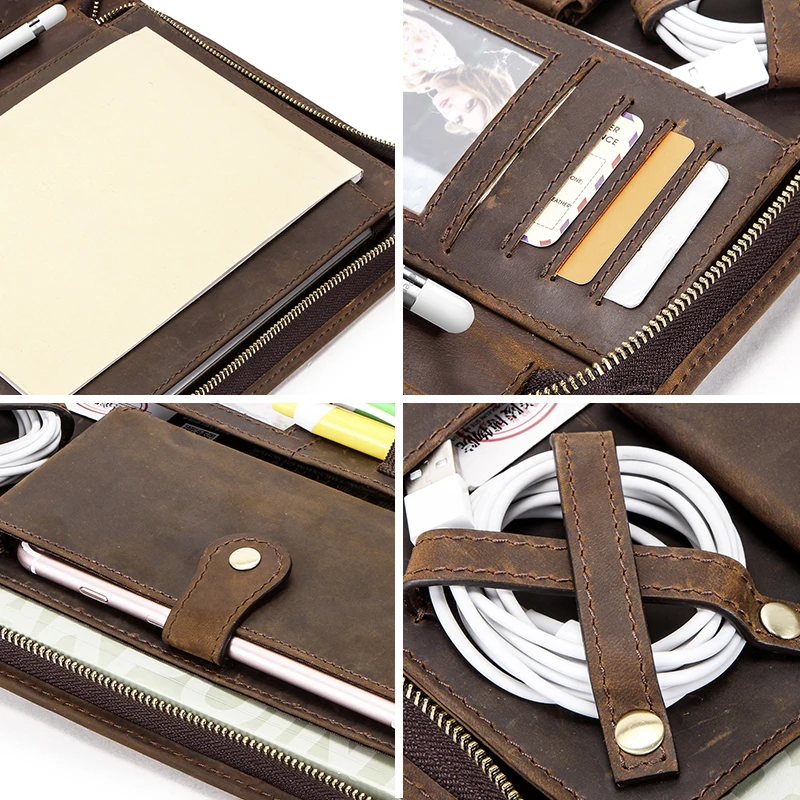 Funda de cuero Vintage para iPad Pro 10,5 Air 3 11 2019 Protector de tableta para iPad 9,7 Air 2 Soporte de diario con cremallera - 5