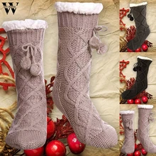 Womail ladiesгеометрический узор шерстяной шар плюс бархатные нескользящие носки утолщенные домашние вязаные носки