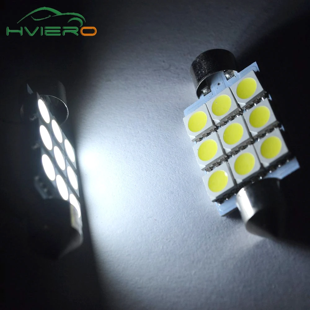 1 шт. белый C5W C10W 5050 SMD 9 светодиодный 36 мм 39 41 DC 12 В авто светильник Купол гирлянда