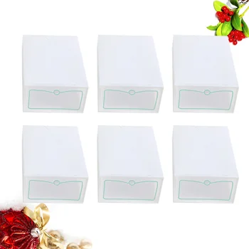 

12PCS Thicken Shoes Box Transparent Stackable Shoes Storage Box Plastic Shoe Container - Size S (White)